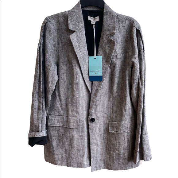NWT Rachel Comey x Target Gray Chevron Oversized Tweed Blazer Size Small linen - Picture 6 of 12